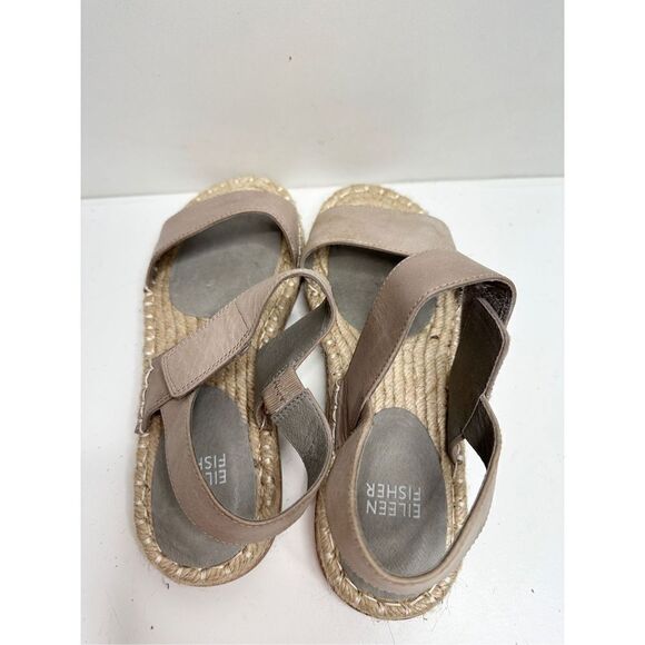 Eileen Fisher Sandals Womens Size 6 Gray Slingback Espadrille Shoes - Picture 6 of 7